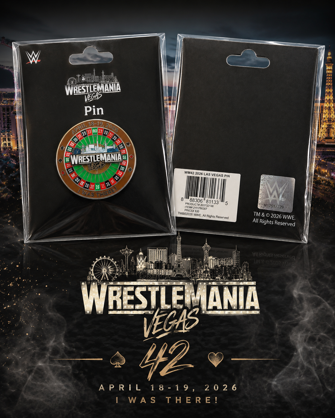 Official Wreslemania 42 pin